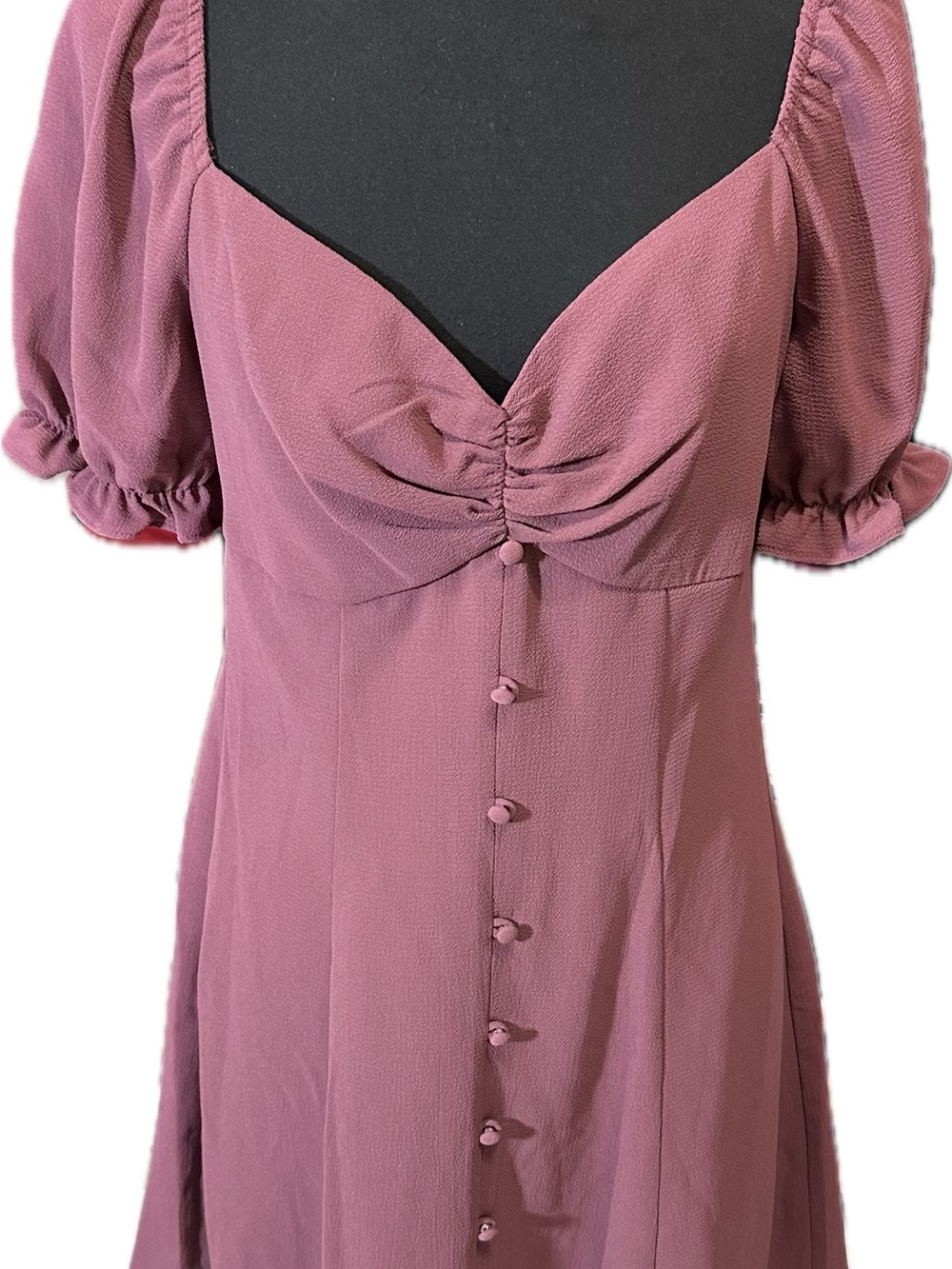 City Studio Dusty Rose Button-Front Midi Dress - Picture 6 of 6